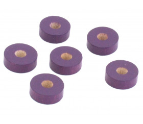 Jeton troué violet bois pour jeu pions 21 x 7 mm à l'unité avec trou de 7 mm
