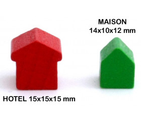 Pion Hôtel grosse maison bois style monopoly 15x15x15 mm